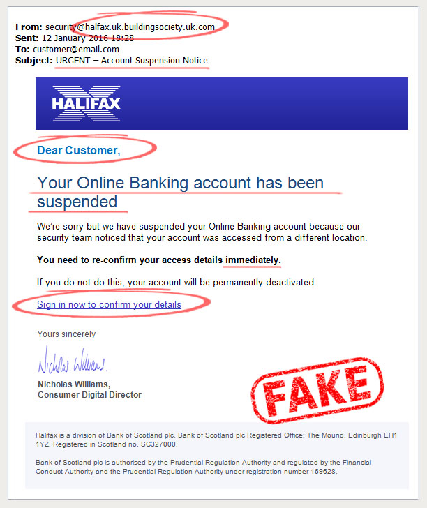 latest phishing emails