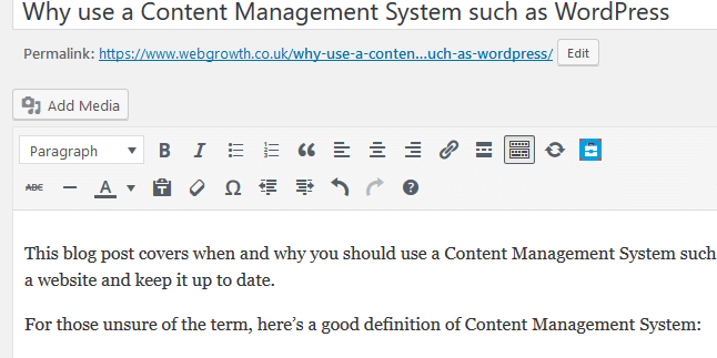 Screenshot_2019-03-07-Add-a-New-Post-WordPress Why use a cms such as WordPress
