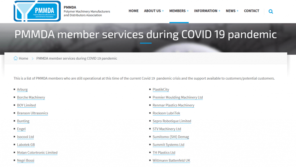 PMMDA Covid-19 member services