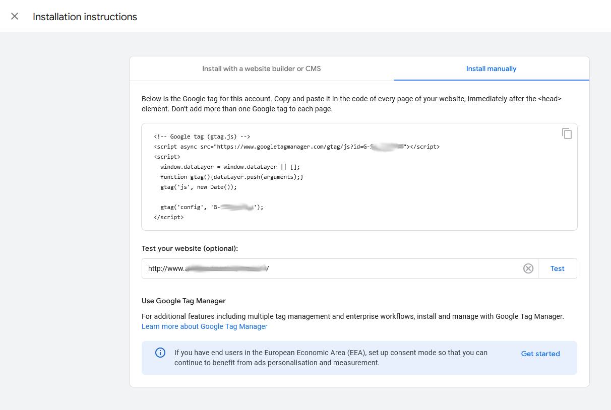 Google Analytics tracking code