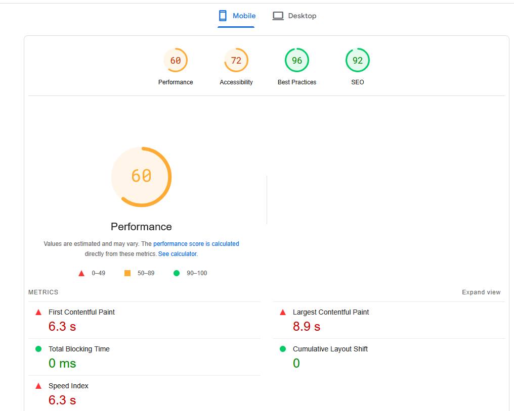 Google page speed insights