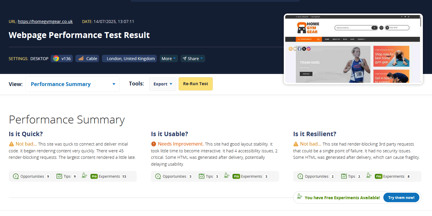 website speed checker