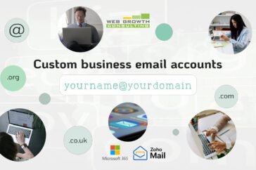 Business email from Microsoft 365 or Zoho Mail.